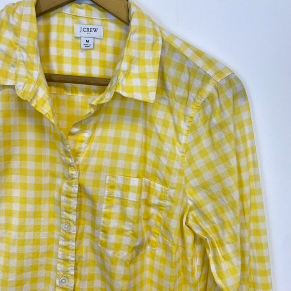 J. Crew Yellow Checkered Button Down Shirt - Picture 3 of 10